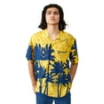 thumbnail image 1 of Corona Palm Tree Silhouettes Short Sleeve Woven Button-Down Yellow Men's Shirt-XL, 1 of 7