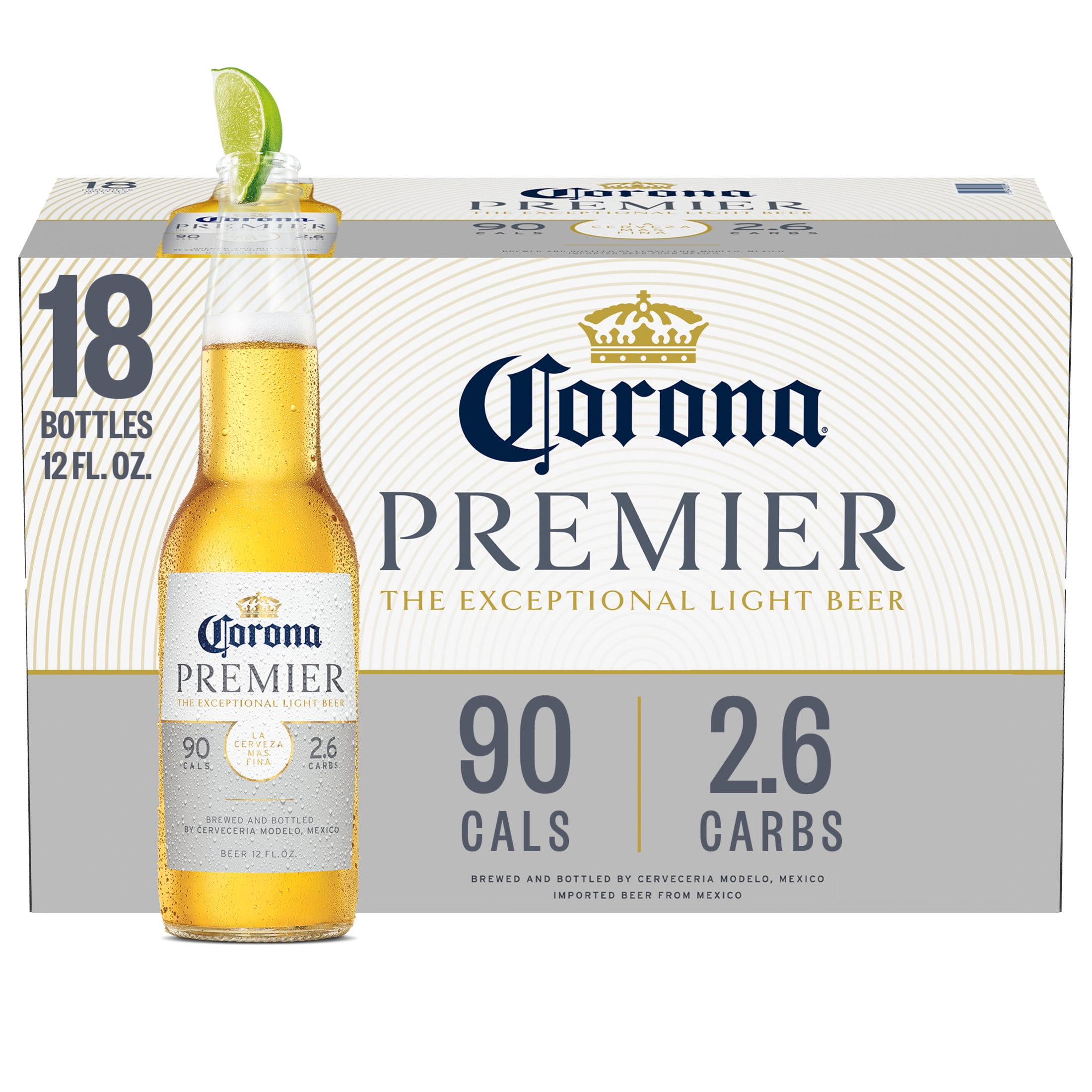 Corona Premier Mexican Lager Import Light Beer, 18 Pack 12 fl. oz. Bottles, 4.0% ABV