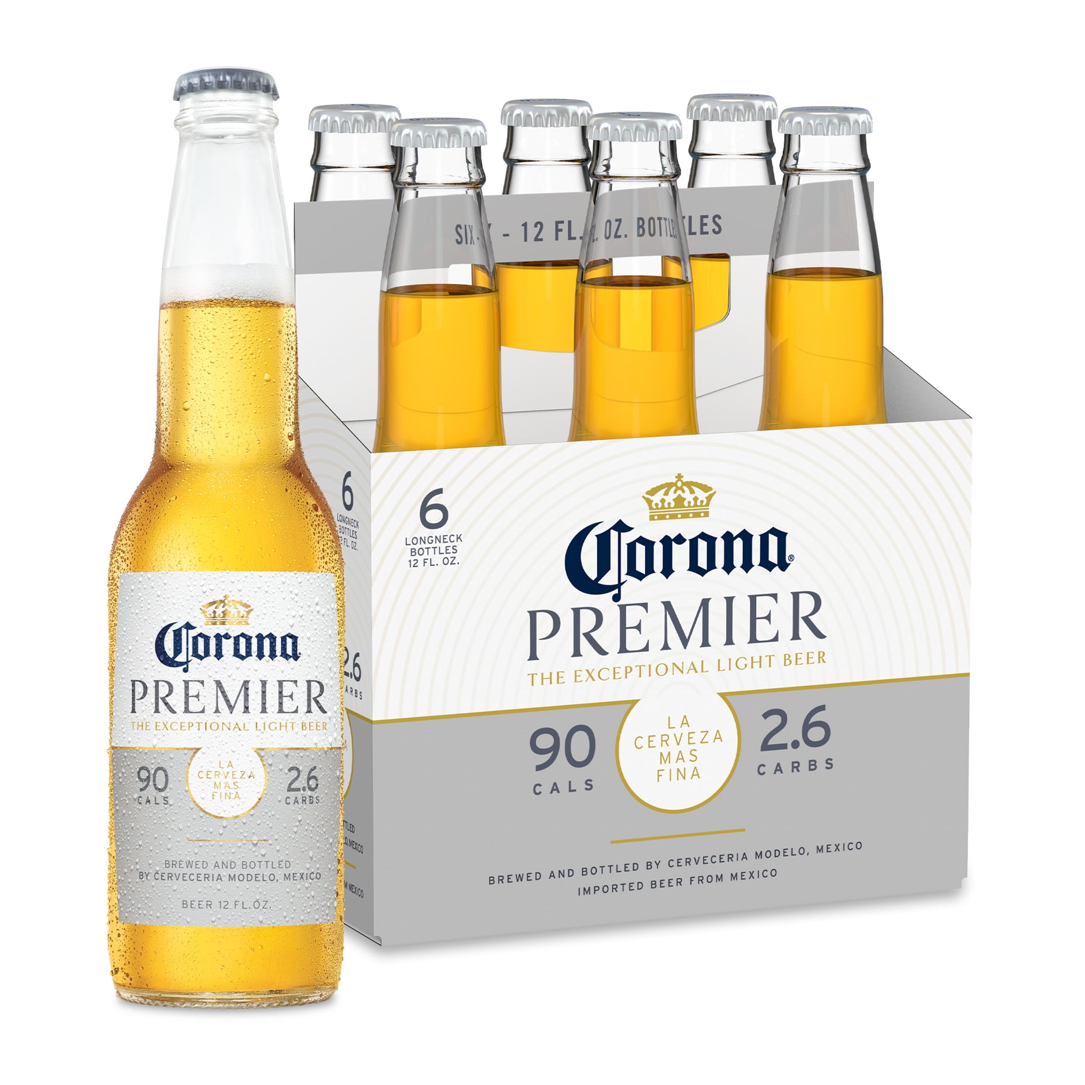 Corona Premier Mexican Lager Light Import Beer, 6 Pack 12 fl. oz. Bottles, 4.0% ABV