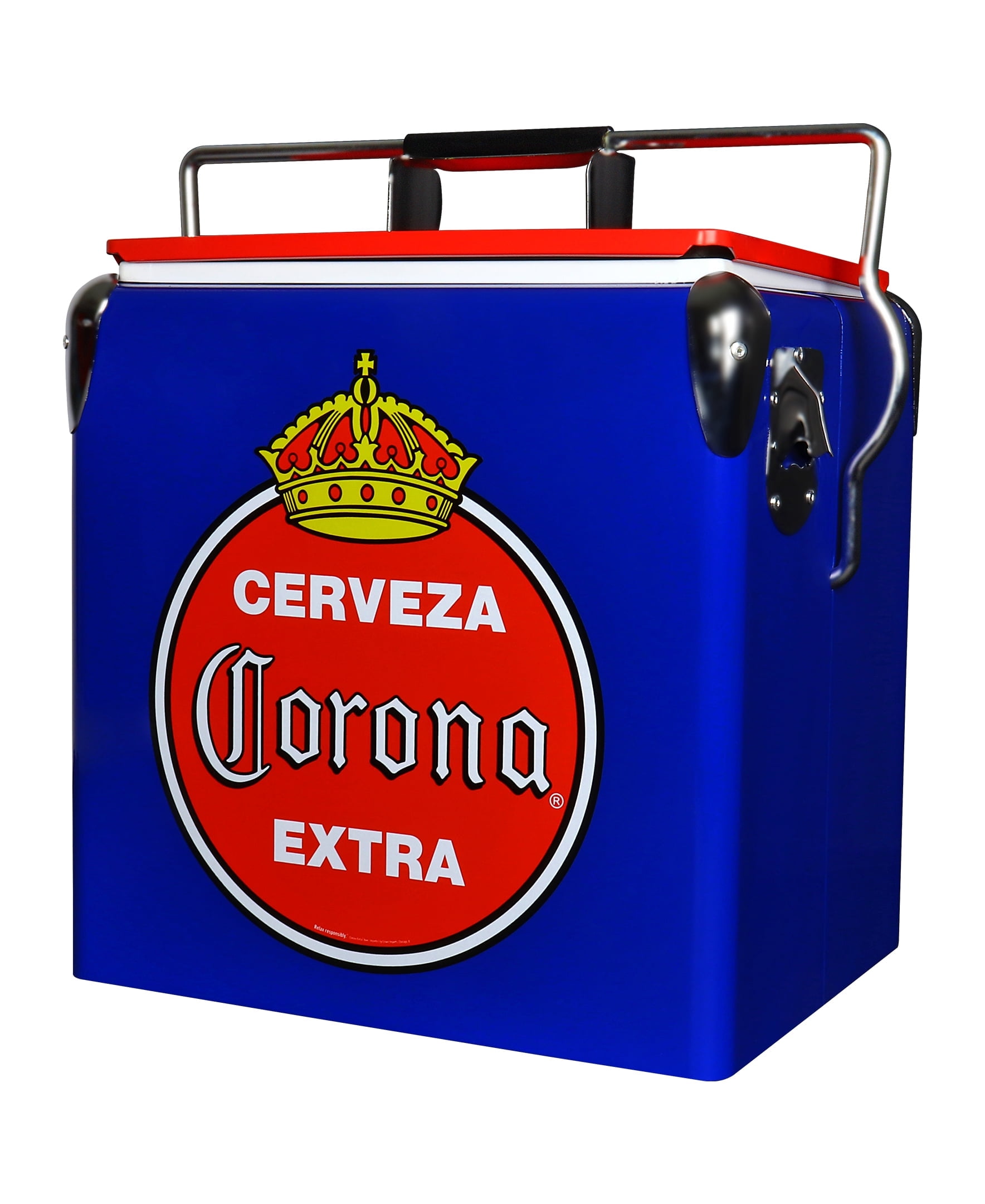 Corona Retro 8 Can Ice Chest Cooler with Bottle Opener 13 L, Blue