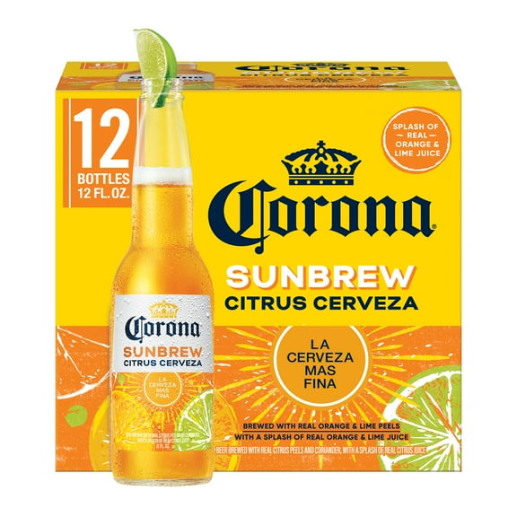 Corona Sunbrew Citrus Cerveza Mexican Import Beer, 12 Pack 12 fl. oz. Bottles, 4.5% ABV