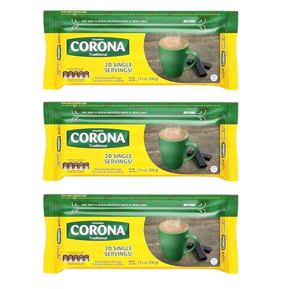 Corona, Traditional Chocolate, Tablets, 17.6 Ounces per Pack, Pack of 3