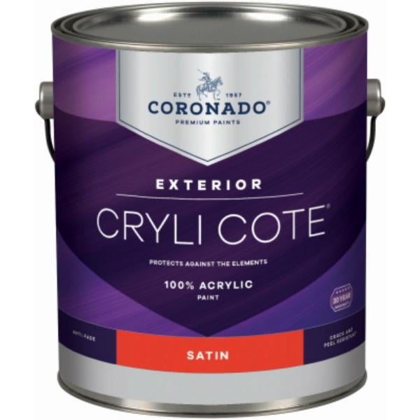 Coronado 410361 Cryli Cote 100 Acrylic Exterior Paint, Satin,Each