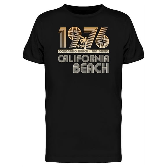 Coronado Beach 70S Surf Art T-Shirt Men -Image by Shutterstock, Male Medium