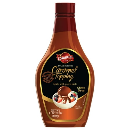 Coronado Cajeta Dulce De Leche Syrup Topping with Goat Milk, 23.28 oz Bottle