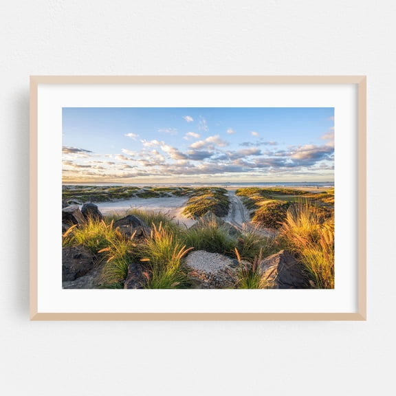 Coronado Central Beach - Coronado California Photography Beach Coastal Landscape Nature Ocean Scenic Sunset Oak Framed Wall Art Print 5 x 7 inches