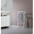 thumbnail image 1 of Coronado Double Free Standing Modern Bathroom Towel Rack Stand, White Metal, 1 of 3