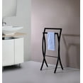 thumbnail image 1 of Coronado Modern Double Freestanding Bathroom Towel Rack Stand, Black Metal, 1 of 3