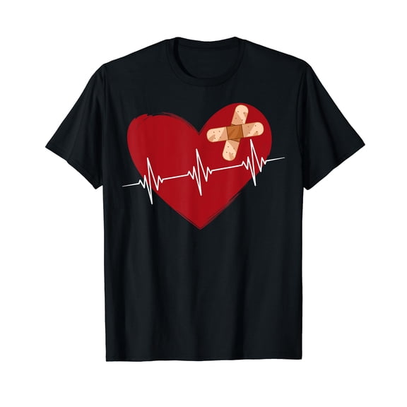 Coronary Diseases Artery Bypass Open Heart Surgery Heartbeat T-Shirt