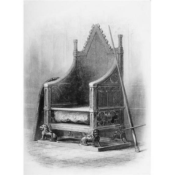 The Coronation Chair In Westminster Abbey. Made for King Edward I To Enclose The Famous Stone of Scone In 1300-L From The Book The Queens of England, Volume I by Sydney Wilmot