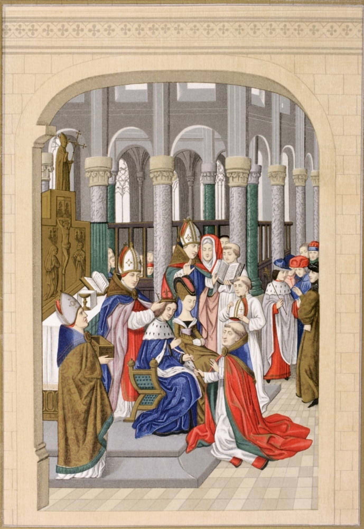 Coronation Of Charles V King Of France Called The Wise May 1364 From Les Artes Au Moyen Age Published Paris 1873 Canvas Art - Ken Welsh Design Pics (12 x 17)