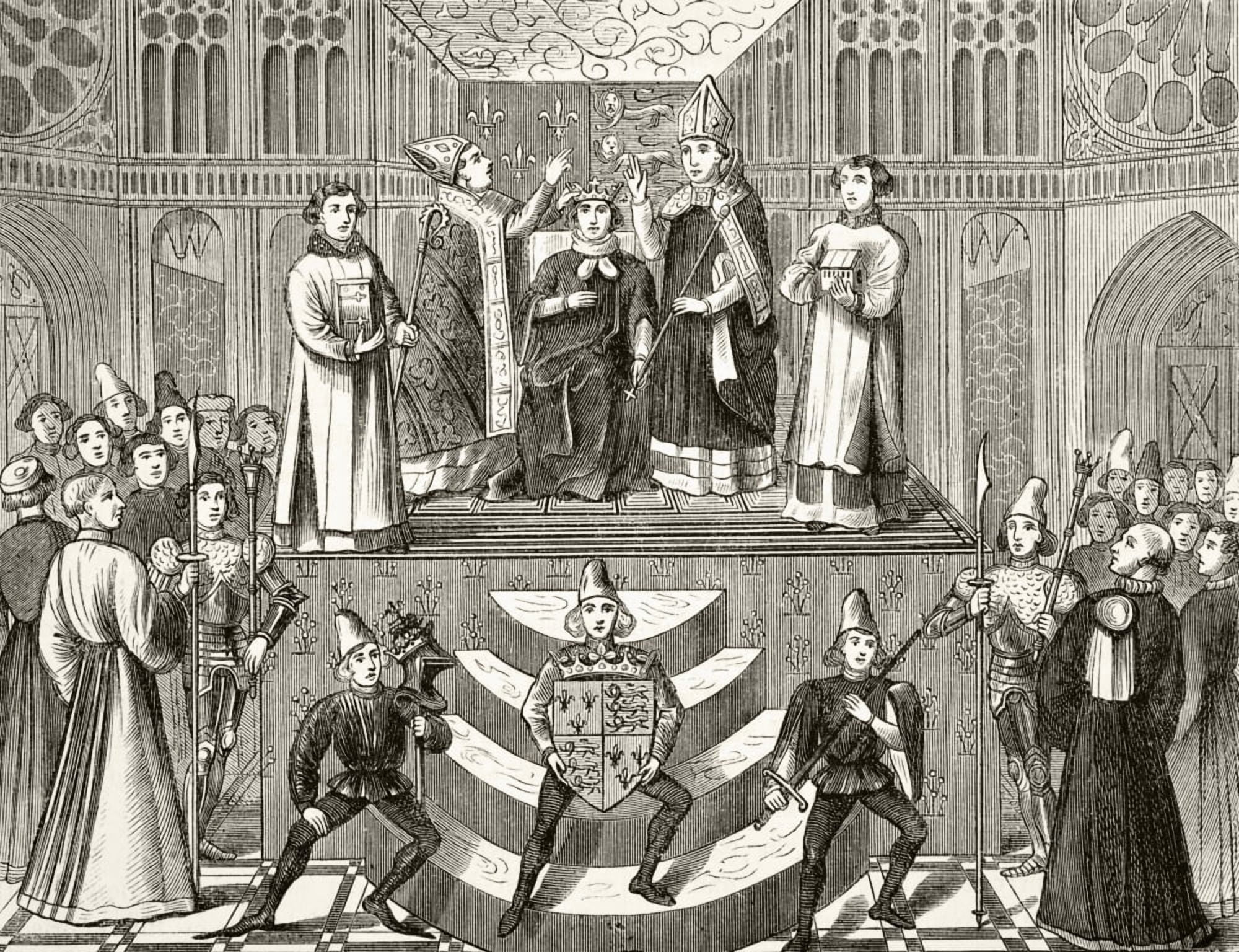Coronation Of King Henry Iv Of England 13 October 1399 From The National And Domestic History Of England By William Aubrey Published London Circa 1890 Canvas Art - Ken Welsh Design Pics (16 x 12)