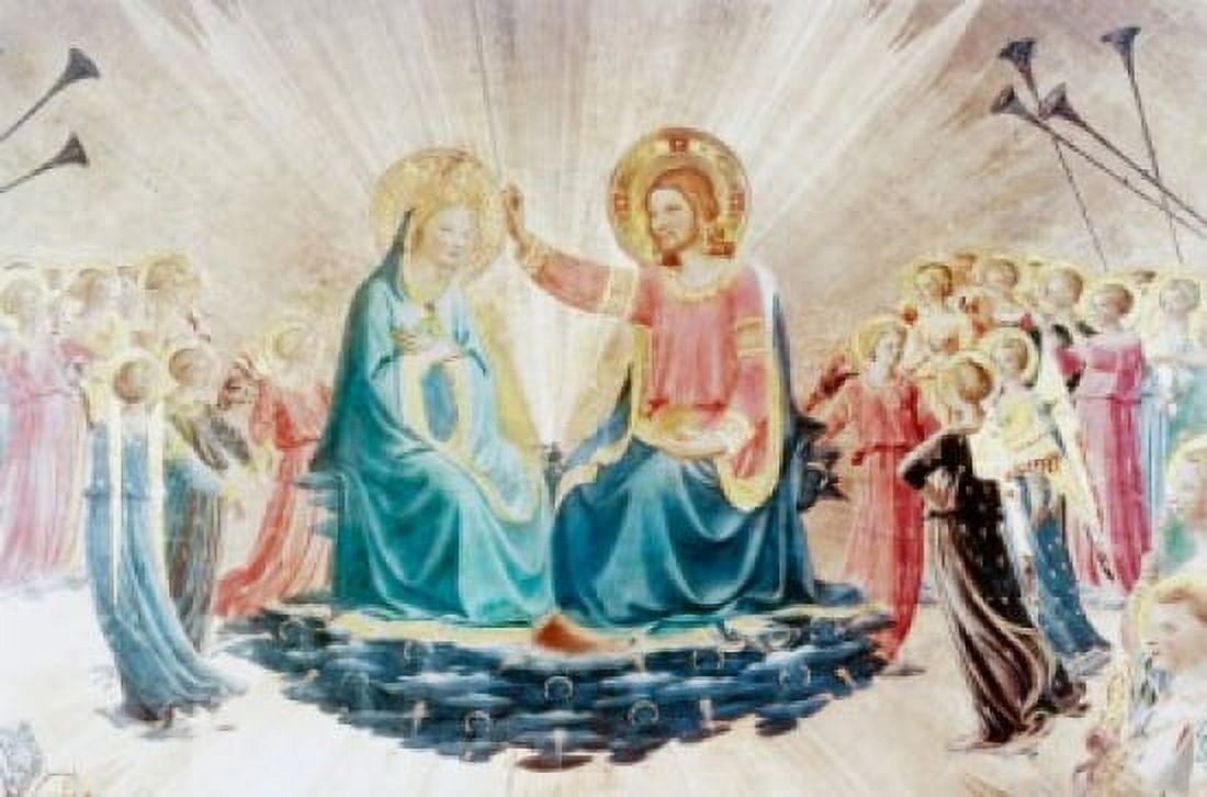 Coronation Of The Virgin - Detail 1433-1445 1433-1445 Angelico Fra(ca1395-1455 Italian) Fresco Museo di San Marco Florence Italy Canvas Art - Fra Angelico (18 x 24)