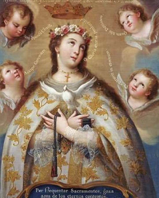 Coronation of The Virgin Canvas Art - Jose De Paez (22 x 28)