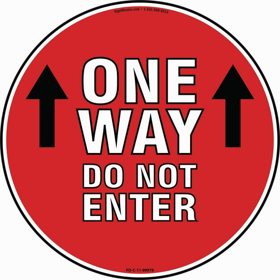 Coronavirus One Way Do Not Enter Non-Slip Floor Graphic | 6 Pack of Vinyl Decal | Protect Your Business, Work Place & Customers | Made in The USA
