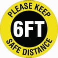 thumbnail image 1 of Coronavirus Please Keep Safe Distance Non-Slip Floor Graphic | 12 Pack of Vinyl Decal | Protect Your Business, Work Place & Customers |  Made in The USA, 1 of 2