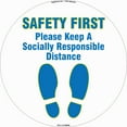 thumbnail image 1 of Coronavirus Safety First Social Distancing Non-Slip Floor Graphic | 12 Pack of Vinyl Decal | Protect Your Business, Work Place & Customers |  Made in The USA, 1 of 3