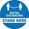 thumbnail image 1 of Coronavirus Stand Here Social Distancing  Non-Slip Floor Graphic | 6 Pack of Vinyl Decal | Protect Your Business, Work Place & Customers |  Made in The USA, 1 of 3
