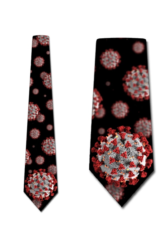 Coronavirus Ties Mens Science Necktie COVID Tie by Three Rooker