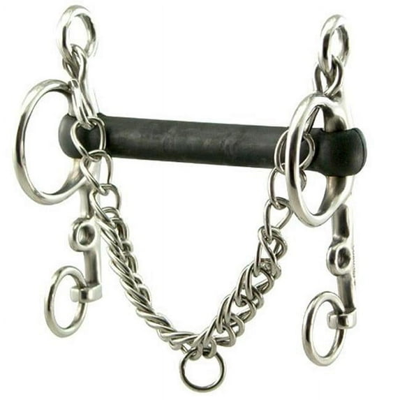 Coronet 211789 4.5 in. Flexible Rubber Mouth Pelham Bit