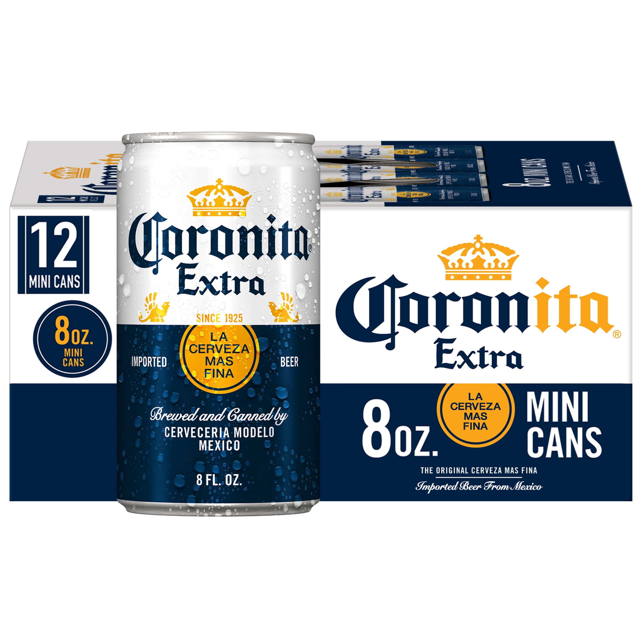 Corona Extra Coronita Mexican Lager Import Beer, 12 pack 8 fl. oz. Mini Cans, 4.6% ABV