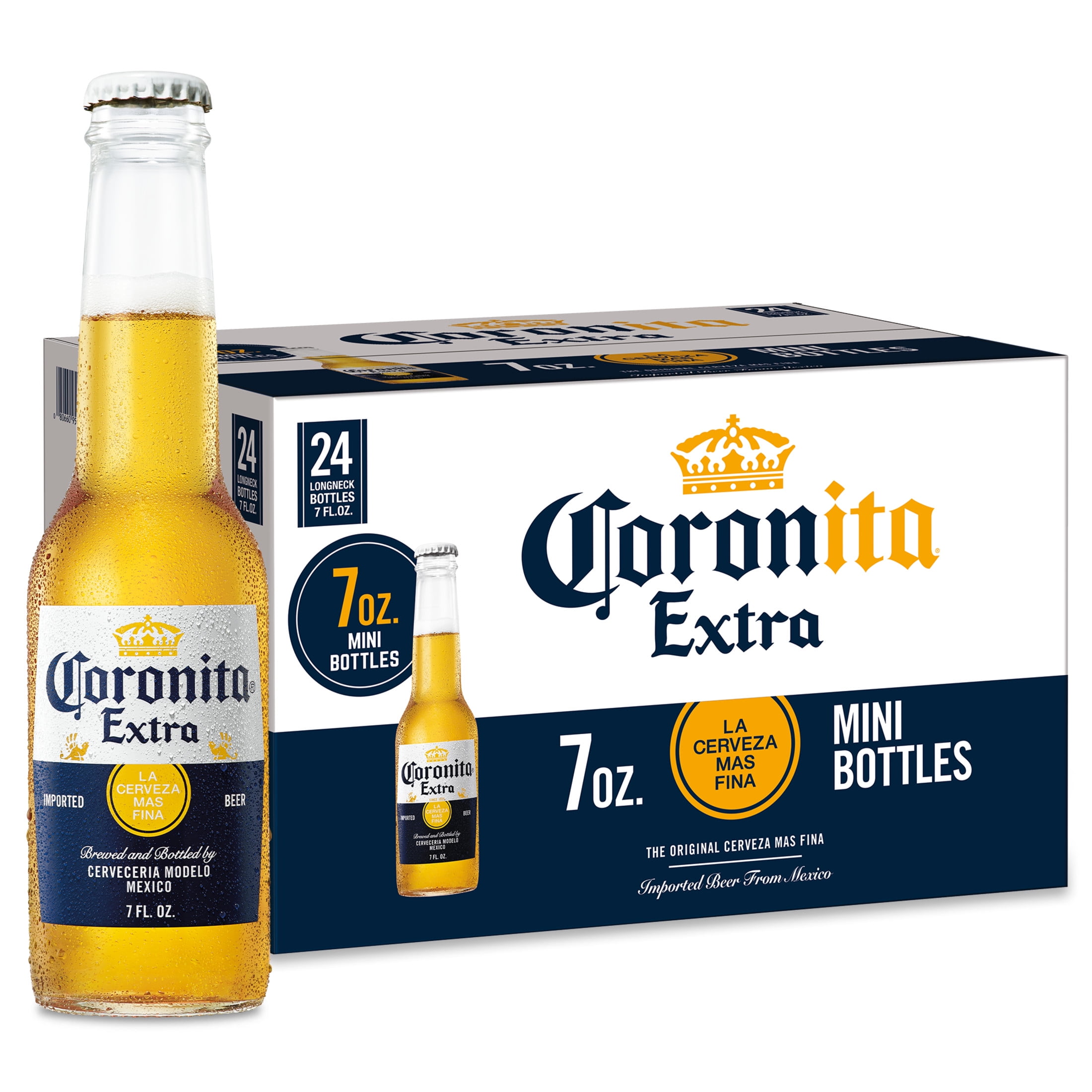 Coronita Corona Extra Mexican Lager Import Beer, 24 Pack 7 fl. oz. Mini Bottles, 4.6% ABV