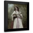 thumbnail image 1 of Corot, Jean-Baptiste-Camille 12x14 Black Modern Framed Museum Art Print Titled - Gypsy Girl With Mandolin, 1 of 5