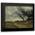 thumbnail image 1 of Corot, Jean-Baptiste-Camille 18x15 Black Modern Framed Museum Art Print Titled - A Gust of Wind, 1 of 5