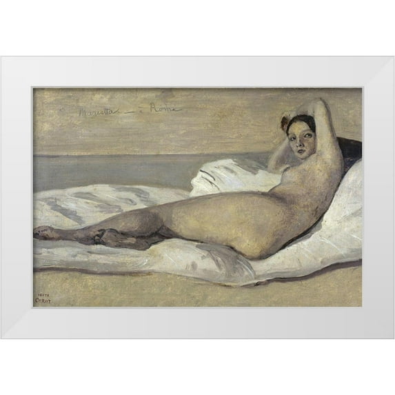 Corot, Jean-Baptiste-Camille 24x17 White Modern Wood Framed Museum Art Print Titled - Marietta-Rome