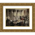 thumbnail image 1 of Corot, Jean-Baptiste-Camille 24x19 Gold Ornate Wood Framed with Double Matting Museum Art Print Titled - The Church of Marissel near Beauvais, 1 of 4