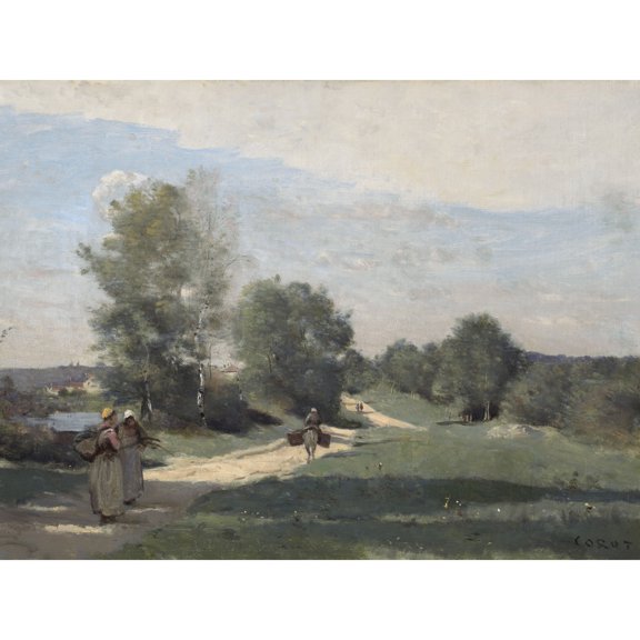 Corot Road By The Water C1865 Painting Extra Large XL Wall Art Poster Print