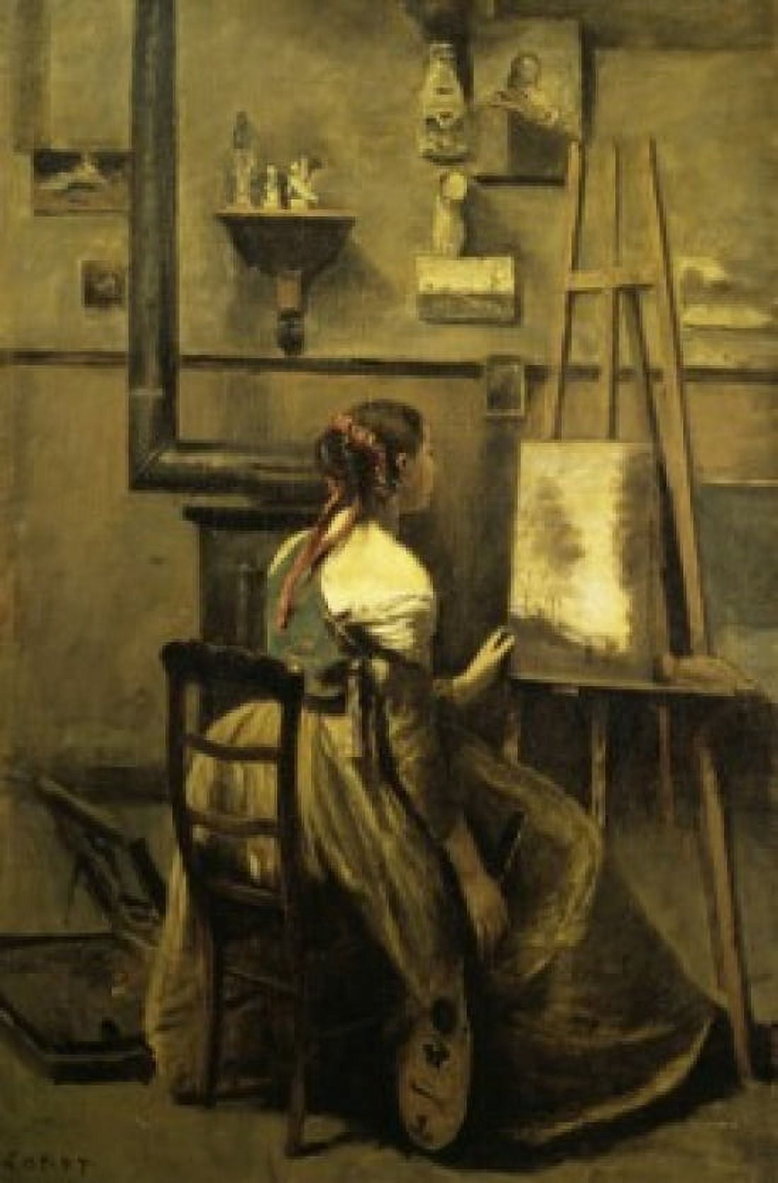 Corots Studio  (LAtelier de Corot) Jean Baptiste Camille Corot (1796-1875French) Canvas Art - Jean Baptiste Camille Corot (18 x 24)