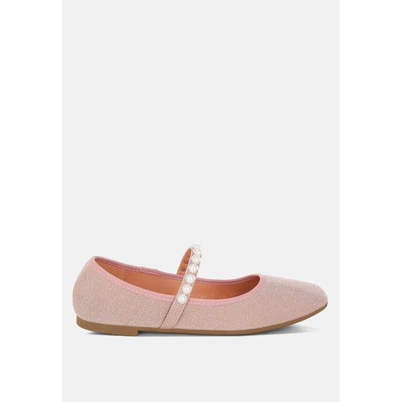 Corphee Pearl Strapped Glitter Ballerinas
