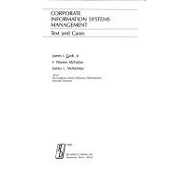 Pre-Owned Corporate Information Systems Management : Text and Cases 9780256029123 /