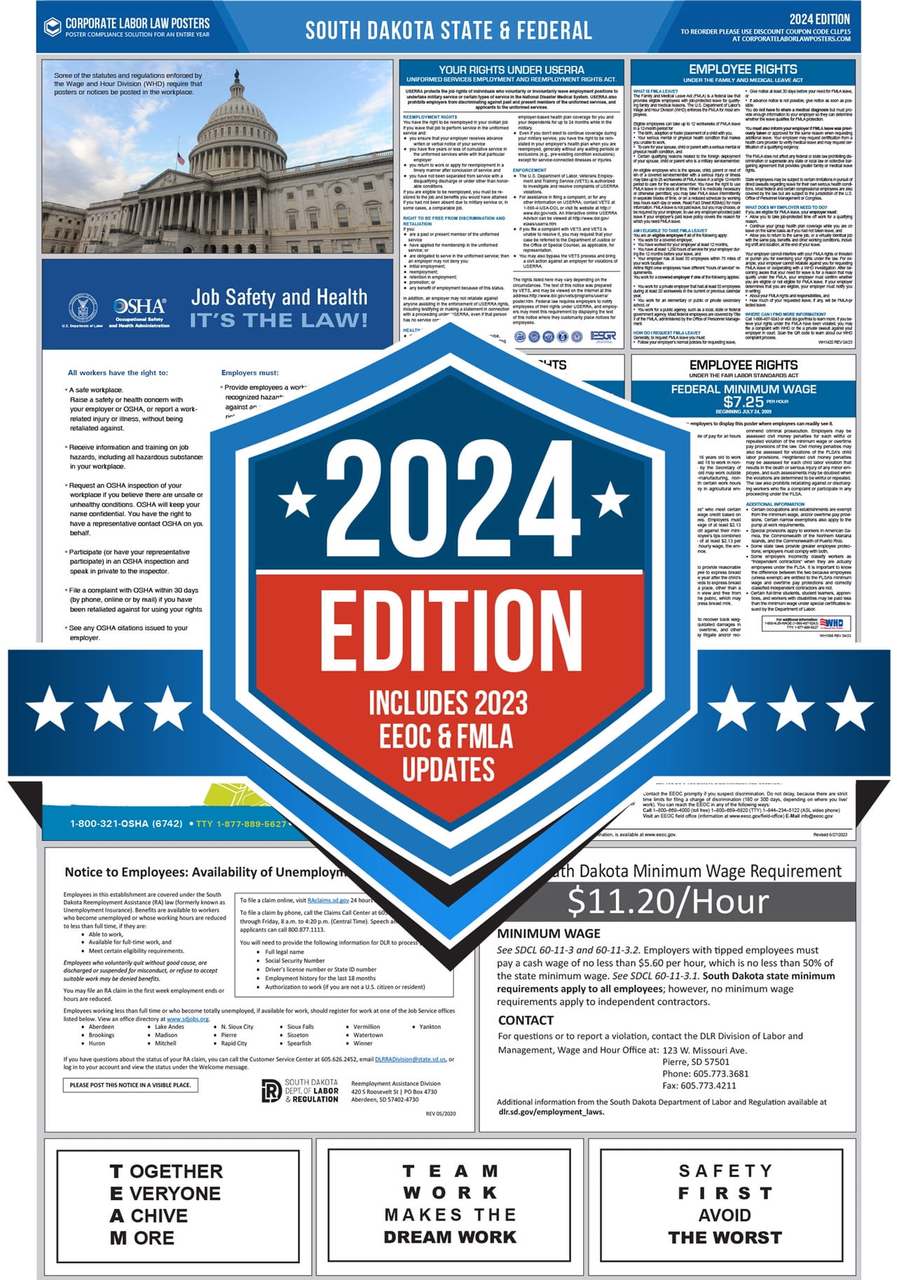 Corporate Labor Law Posters 2024 South Dakota State & Federal Labor