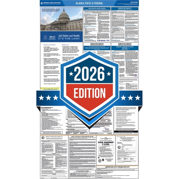 Corporate Labor Law Posters :: 2026 Alaska State & Federal Labor Law Posters All in one [Plain Paper-English]
