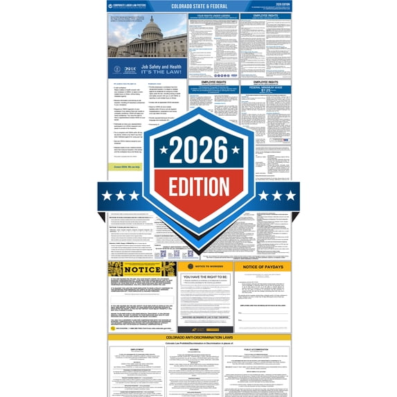 Corporate Labor Law Posters :: 2026 Colorado State & Federal Labor Law Posters All in one [Laminated-English & Spanish Bundle]