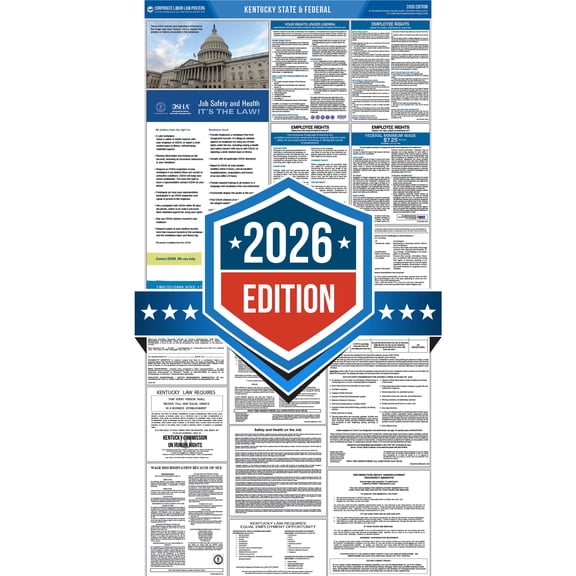 Corporate Labor Law Posters :: 2026 Kentucky State & Federal Labor Law Posters - All in one [Laminated-English]