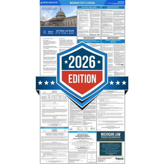 Corporate Labor Law Posters :: 2026 Michigan State & Federal Labor Law Posters - All in one [Plain Paper-Spanish]