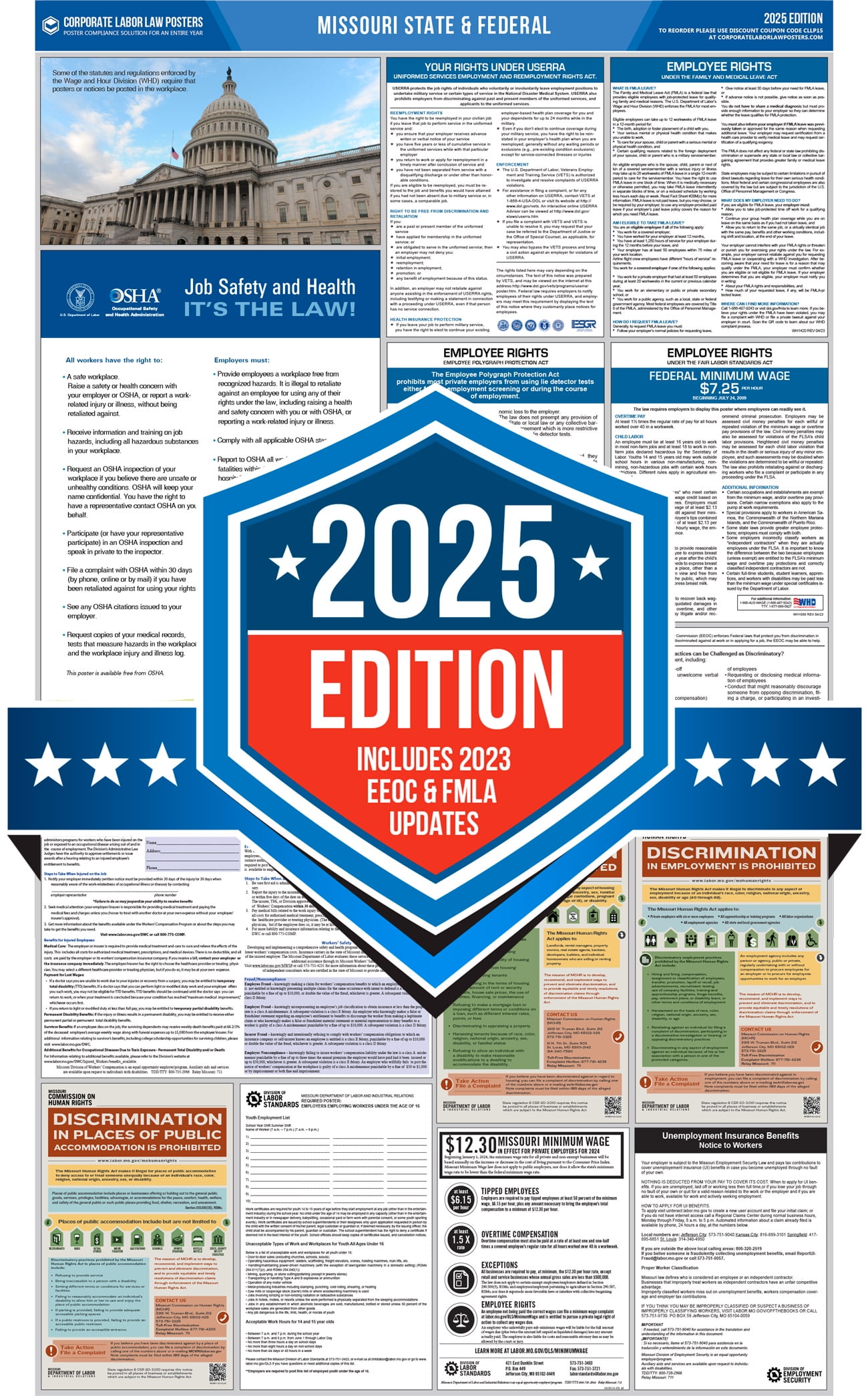 Corporate Labor Law Posters 2025 Missouri State Federal Labor Law