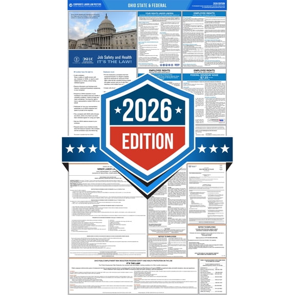 Corporate Labor Law Posters :: 2026 Ohio State & Federal Labor Law Posters - All in one [Plain Paper-Spanish]