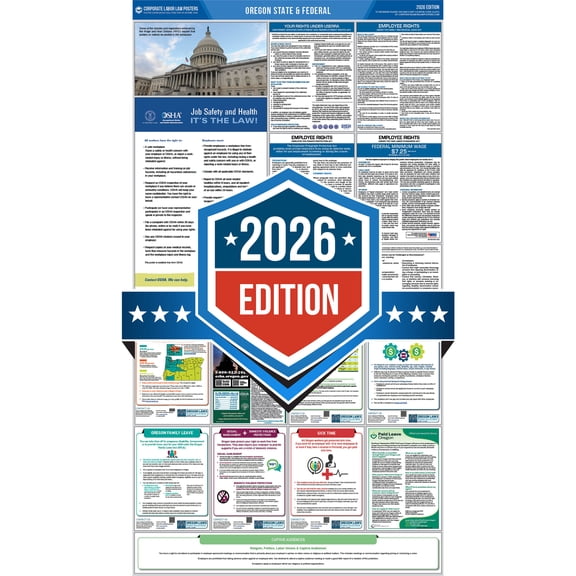 Corporate Labor Law Posters :: 2026 Oregon State & Federal Labor Law Posters - All in one [Laminated-Spanish]