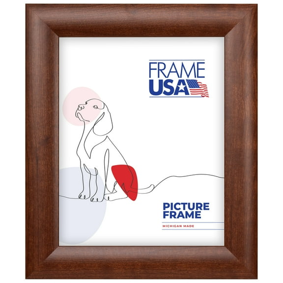 16x22 Picture Frame, Brown Corporate Rounded 58031, 1.5 Inch MDF with Plexiglass, Wall Display