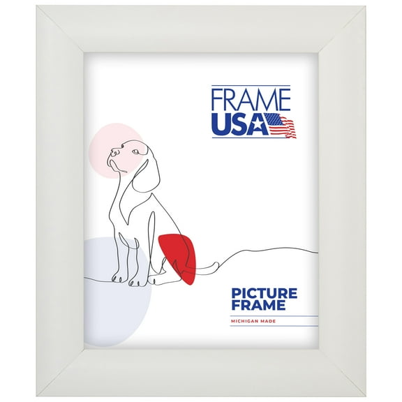 11x16 Picture Frame, White Corporate Rounded Style 58074, 1.5 Inch MDF with Glass, Wall Display