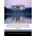thumbnail image 1 of Corporate Shareholder Meetings: Issues Relating to Firms That Advise Institutional Investors on Proxy Voting Paperback 124071257X 9781240712571 United States Government Accountability, 1 of 1