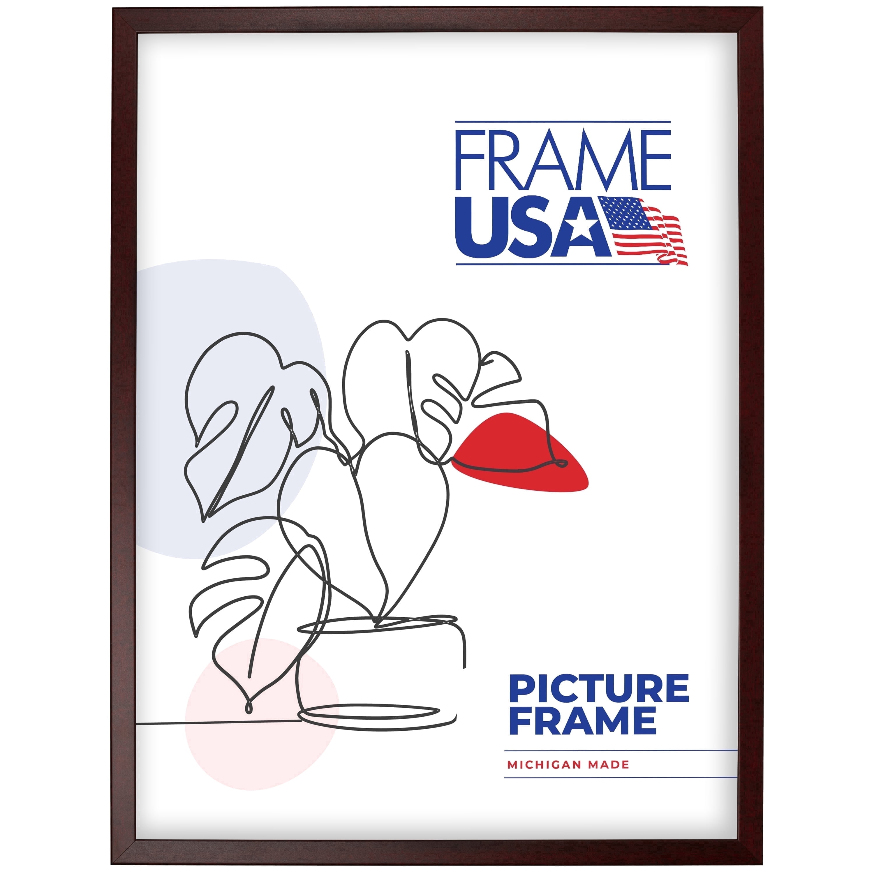 18x24 Picture Frame Red Corporate Thin, 72039, 0.75 Inch MDF, Plexiglass, Wall Display