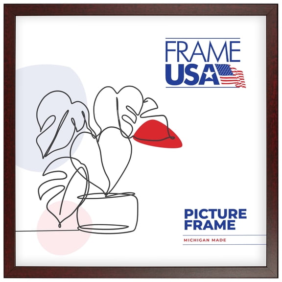 20x20 Picture Frame Red Corporate Thin, 72039, 0.75 Inch MDF, Plexiglass, Wall Display