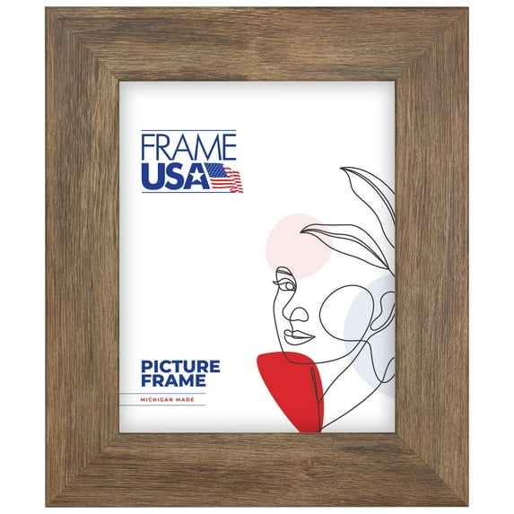 14x16 Picture Frame, Brown Corporate Wide Style 74029, 2 Inch MDF with Plexiglass, Wall Display