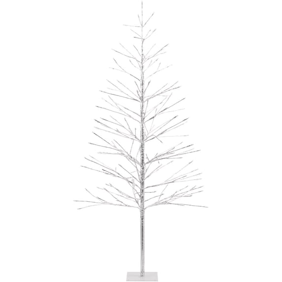 Corporation Artificial Christmas Tree, Alpine Style - LED, Indoor/Outdoor - 60" Silver — Residential Use, Standard Application
