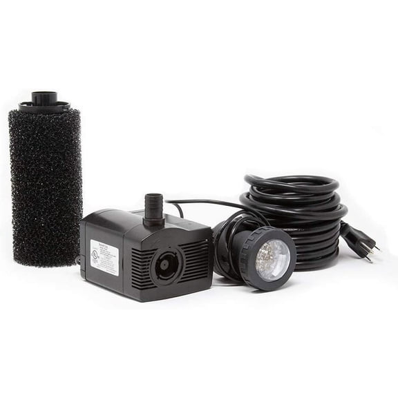 Corporation LV450T 458 GPH Submersible LED Light-Water Pump for Indoor/Outdoor Ponds, Fountains, Fish Tanks, Aquariums, and Waterfalls, Black